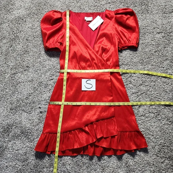 NEW Lovers + Friends Red "Ella" Mini Wrap Dress - Picture 12 of 16